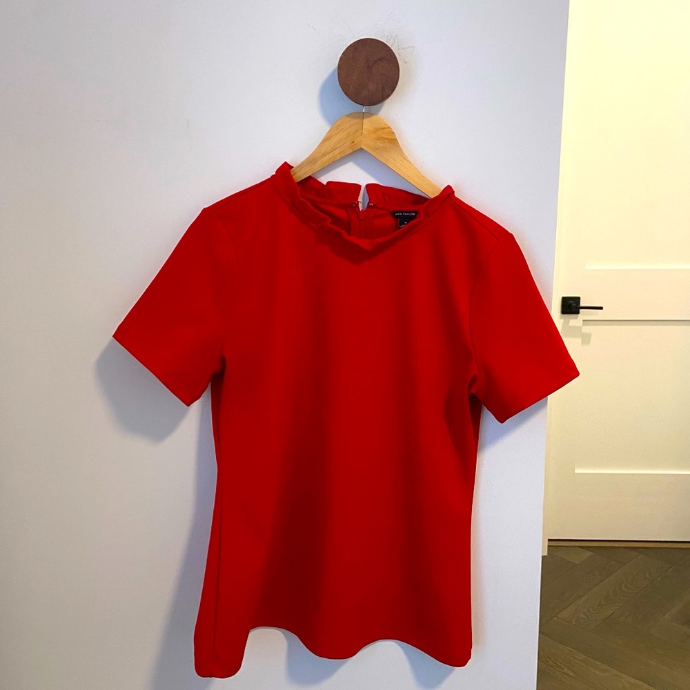 Ann Taylor red blouse